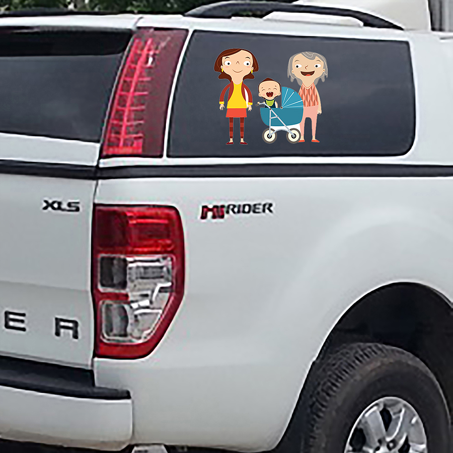 Tem xe decal trang trí Family_Car_45