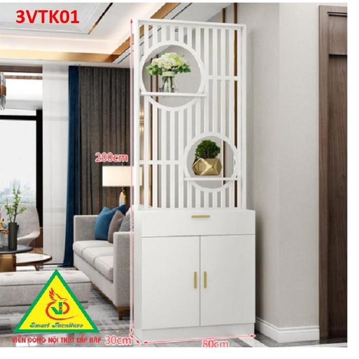 Vách ngăn phòng khách nhà bếp, Tủ kệ vách ngăn phòng 3VTK01A - Nội thất lắp ráp Viễn Đông ADV