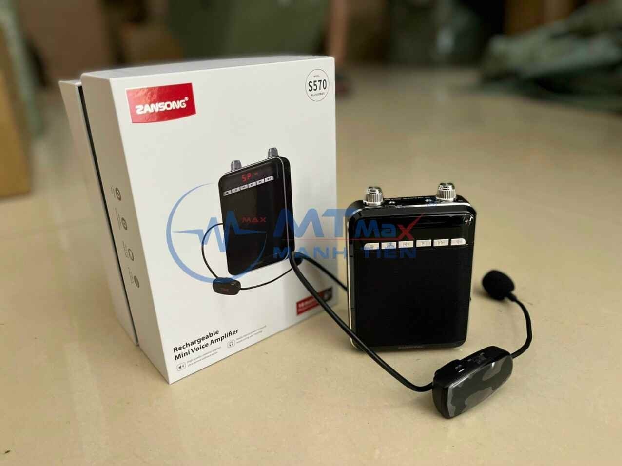 Máy Trợ Giảng Zangsong S570 Không Dây Kèm Micro Kết Nối Bluetooth, Chống Hú Lọc Tạp Âm Tốt, Trang Bị Công Nghệ Điều Khiển Âm Thanh Điện Tử, Chức Năng Ghi Nhớ Tần Số Âm Thanh Phát Ra Đúng Như Trong Lần Sử Dụng Gần Nhất