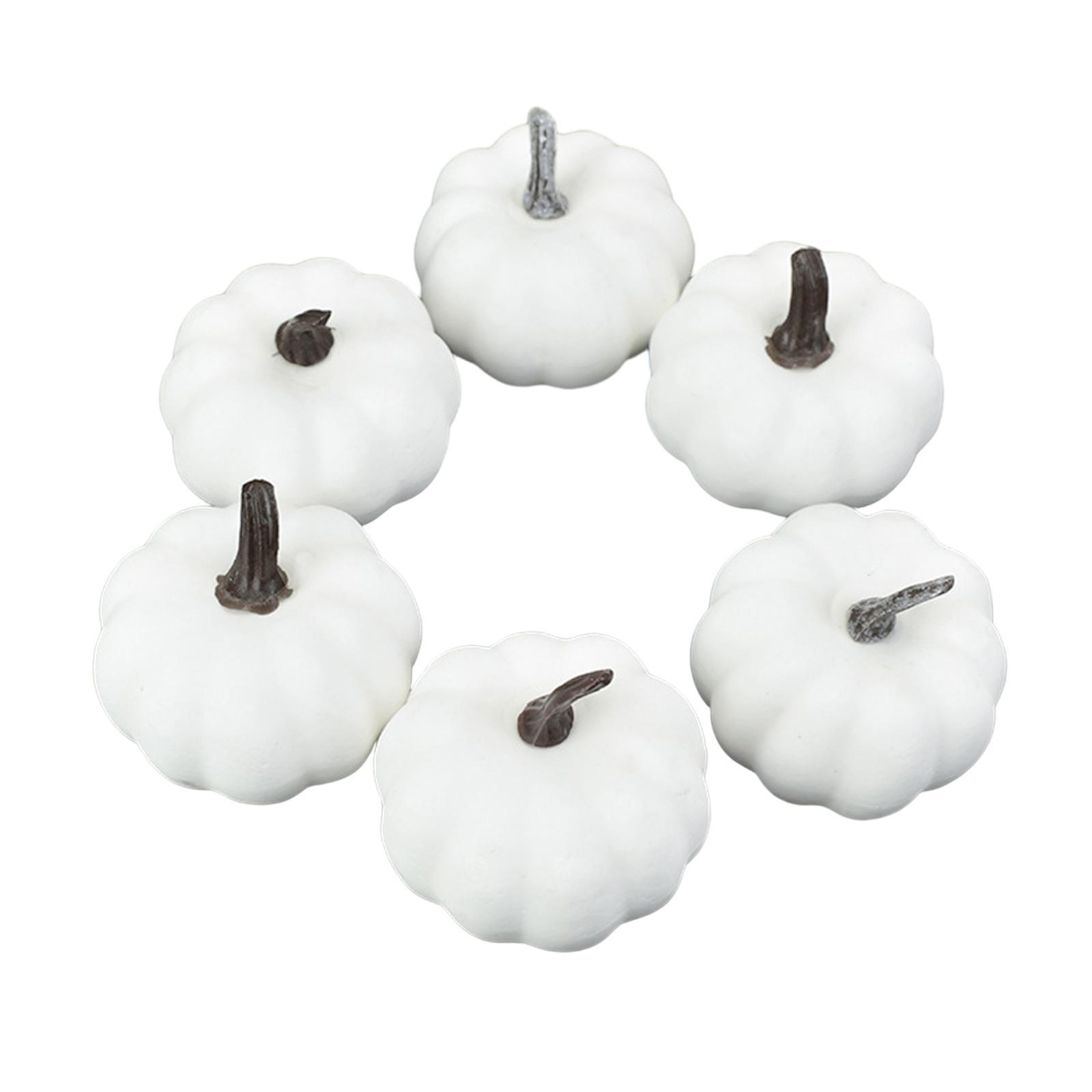 6 Pieces Fake Pumpkins Model Fake Foam Pumpkins for Halloween Fireplace Fall