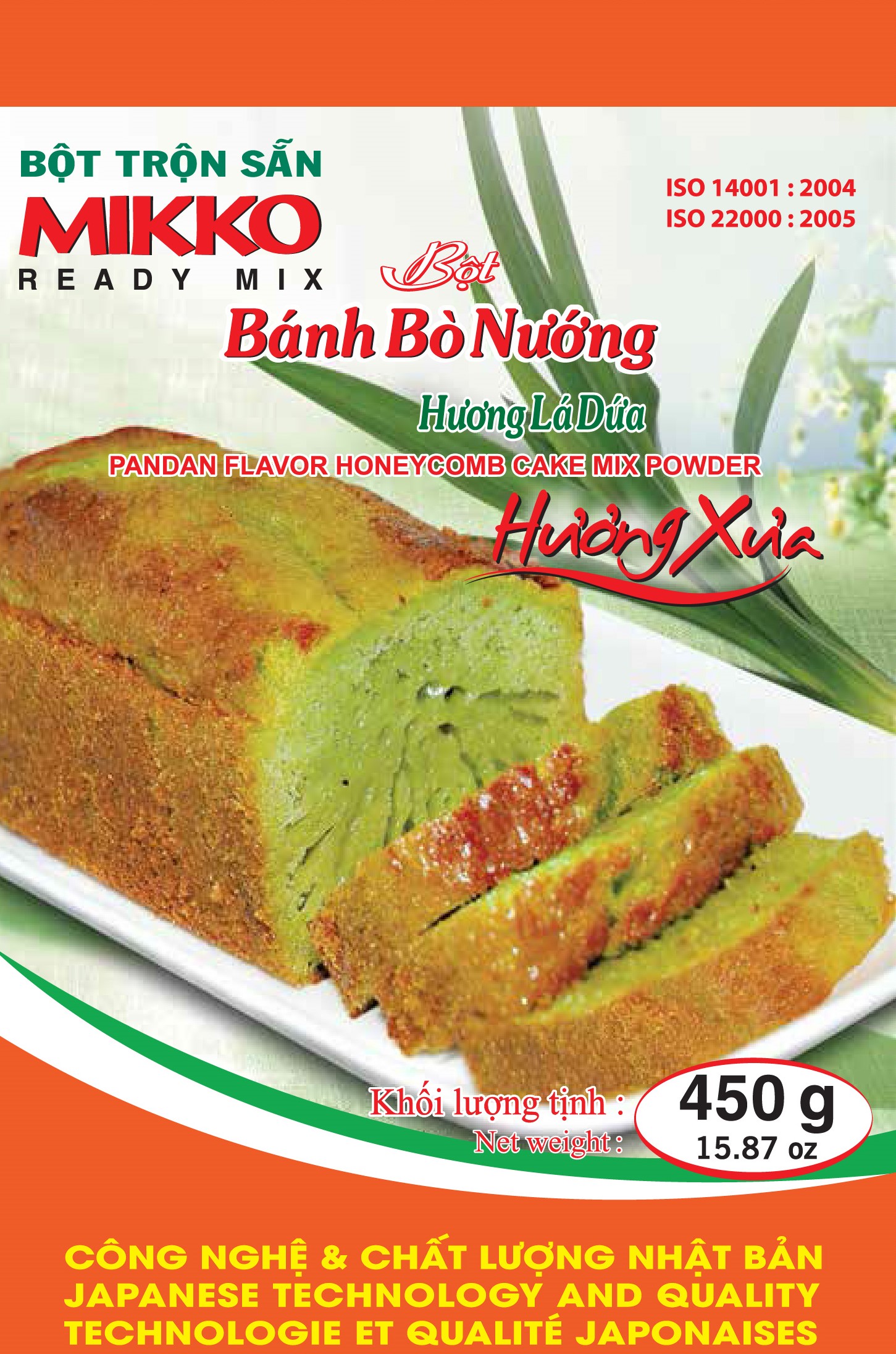 Bột bánh bò nướng hương lá dứa 450G-MIKKO HƯƠNG XƯA