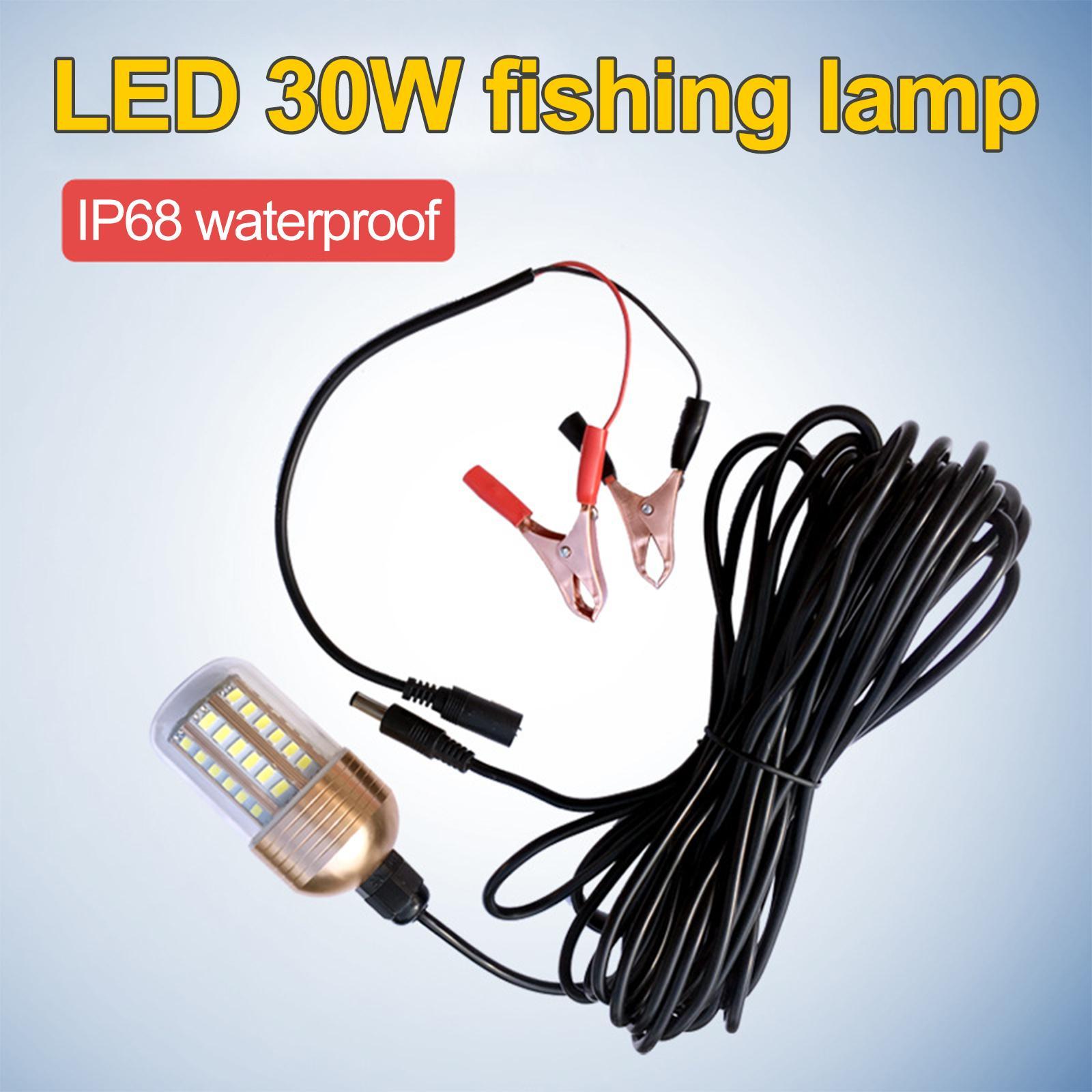 LED Submersible Fishing Night Light Underwater Fish Lure Bait Finder Lamp