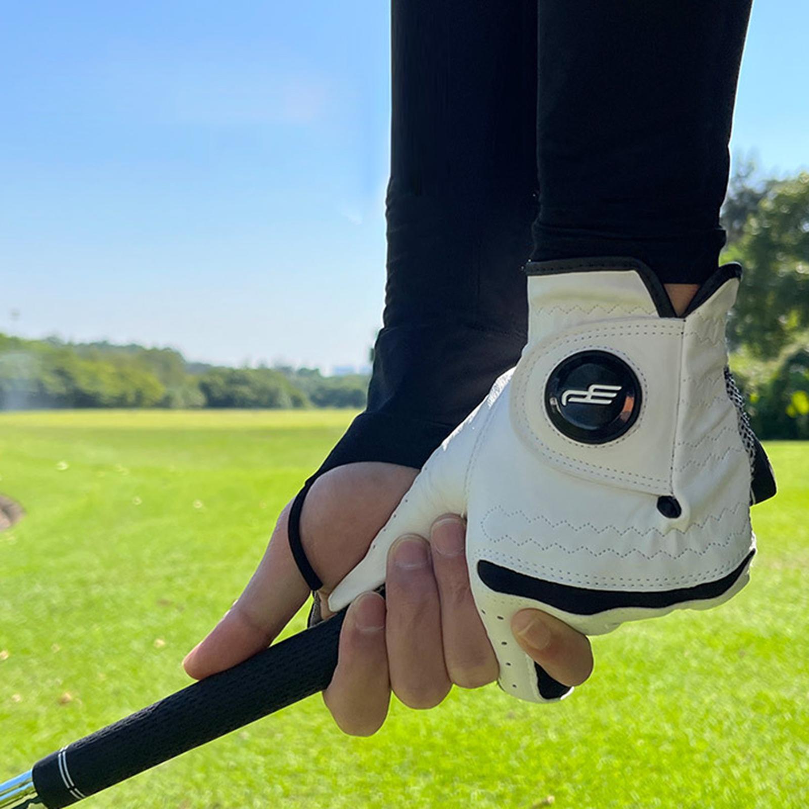 Men Golf Glove Left Hand Soft Breathable Golfer Gloves with Golf Marker