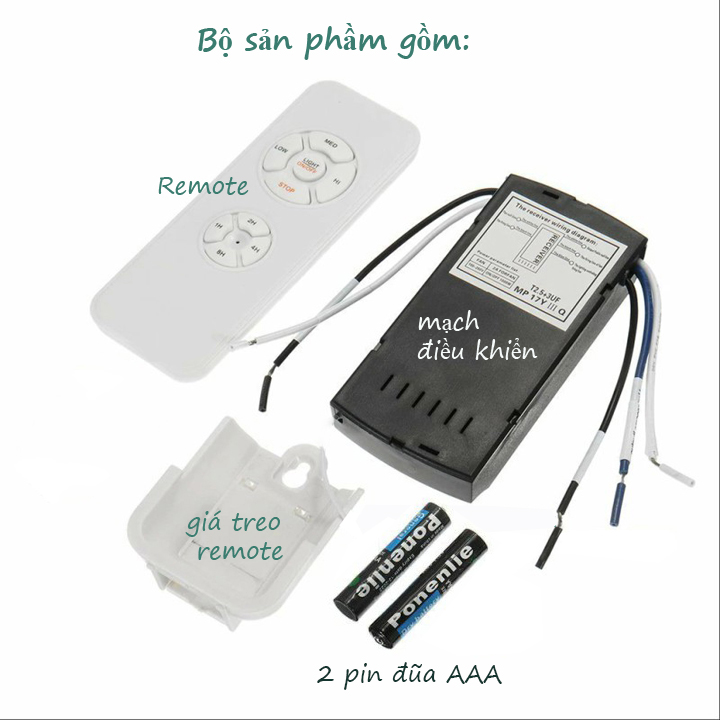 Bộ mạch điều khiển quạt trần từ xa - Remote điều khiển từ xa cho quạt trần