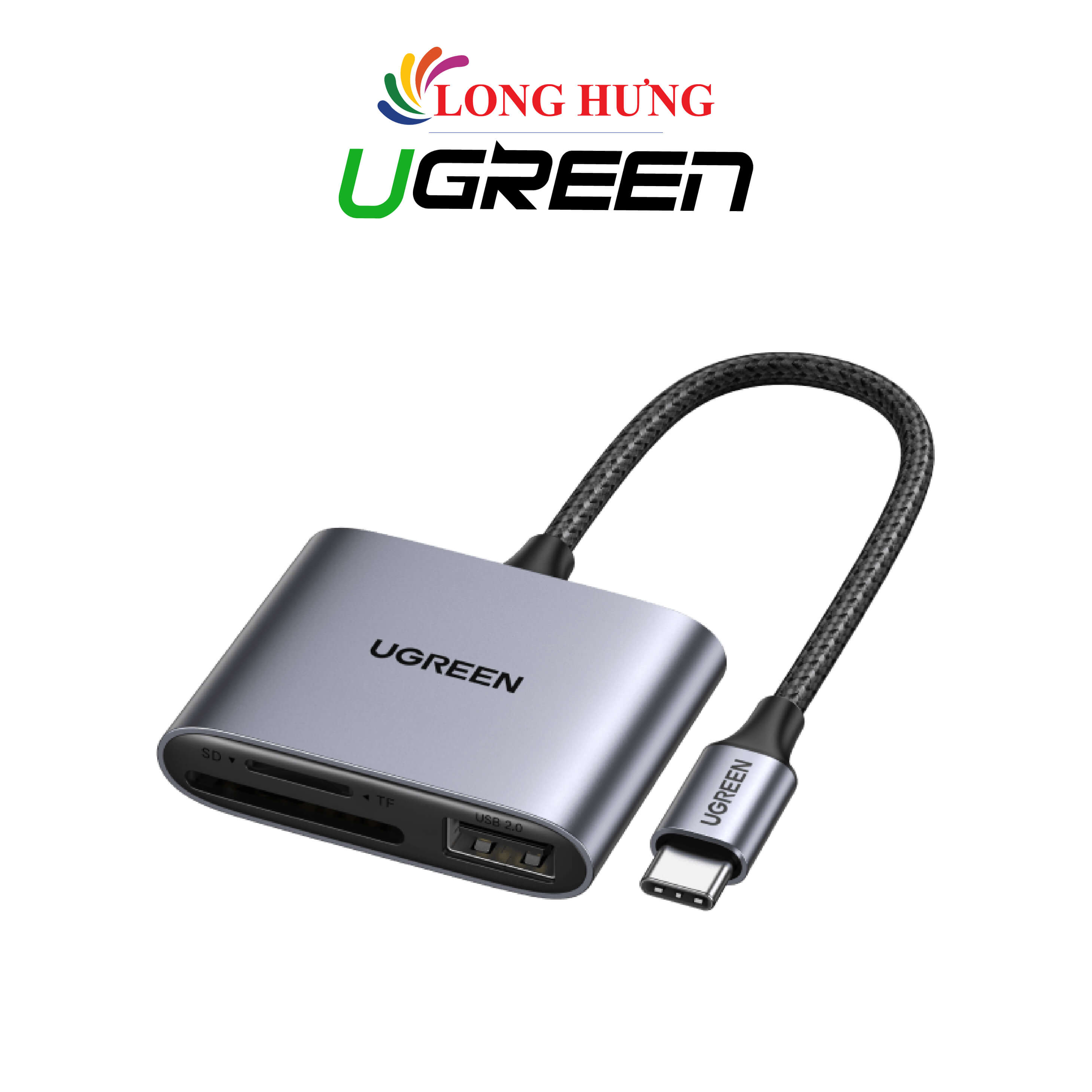 Cổng chuyển đổi Ugreen 3-in-1 USB-C Multifunction Card Reader CM387 80798 - Hàng chính hãng