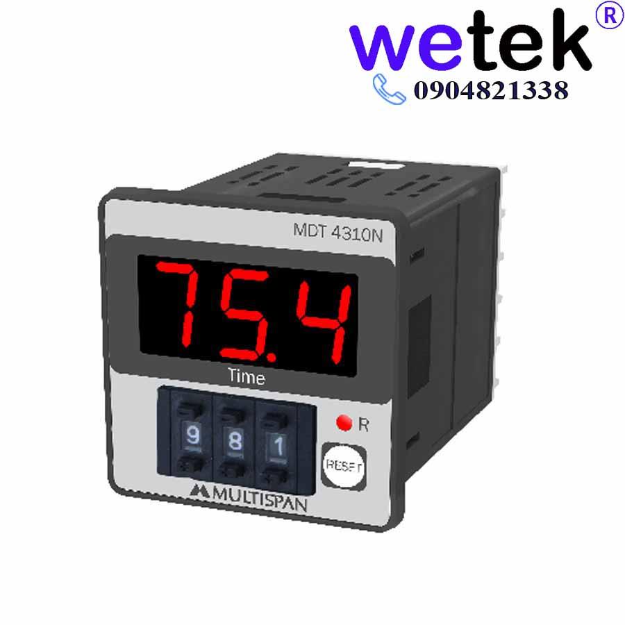 Multispan MDT 4310 Timer kiểu cơ, lắp mặt cánh tủ, phím xoay, màn LED, dải siêu rộng 0s-999h