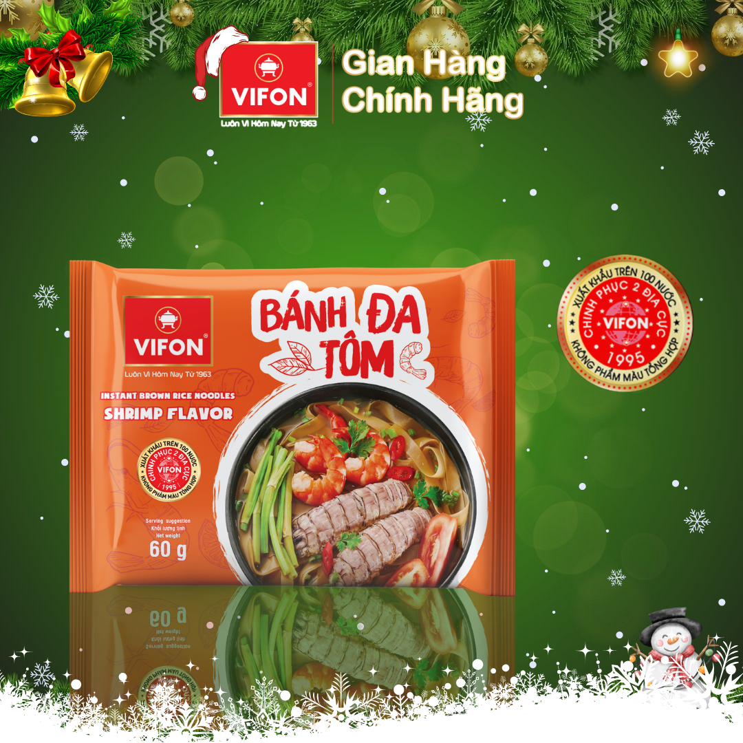 Thùng 30 Bánh Đa Tôm VIFON (60gr / Gói)