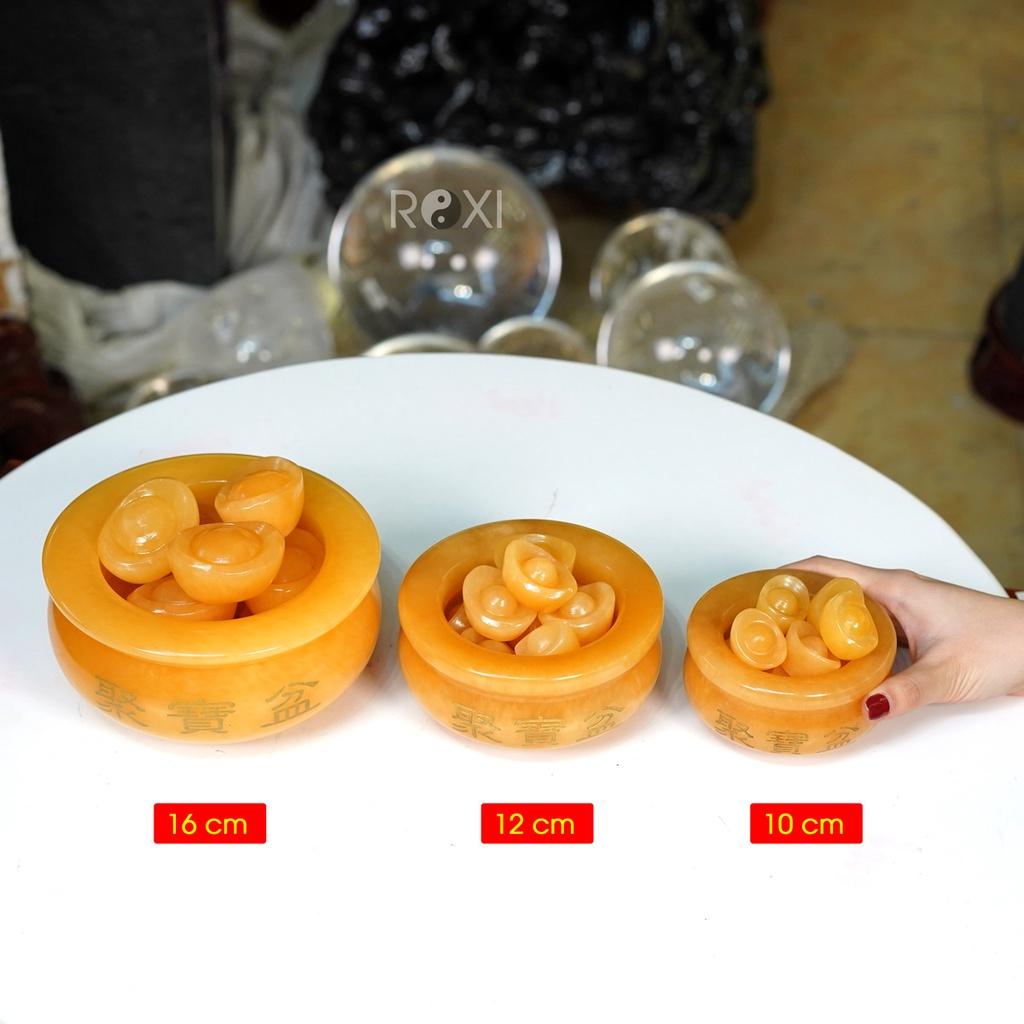 Bát tụ bảo đá Hoàng Long 10cm + 9 nén + cốt thất bảo