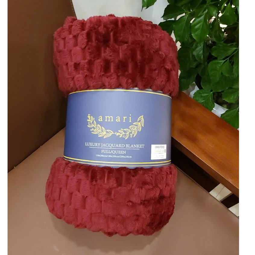 Chăn lông tuyết amari  LIDACO chăn văn phòng dập ô vuông nổi size 2mx2m3