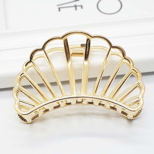 Kẹp tóc kim loại dạng vỏ sò trang trí tóc phong cách Vintage