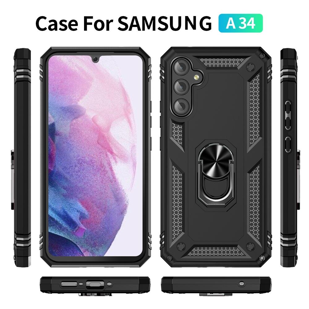 Ốp lưng cho Samsung A34 5G chống sốc 2 lớp kèm nhẫn iring làm giá đỡ cho Samsung A34 5G