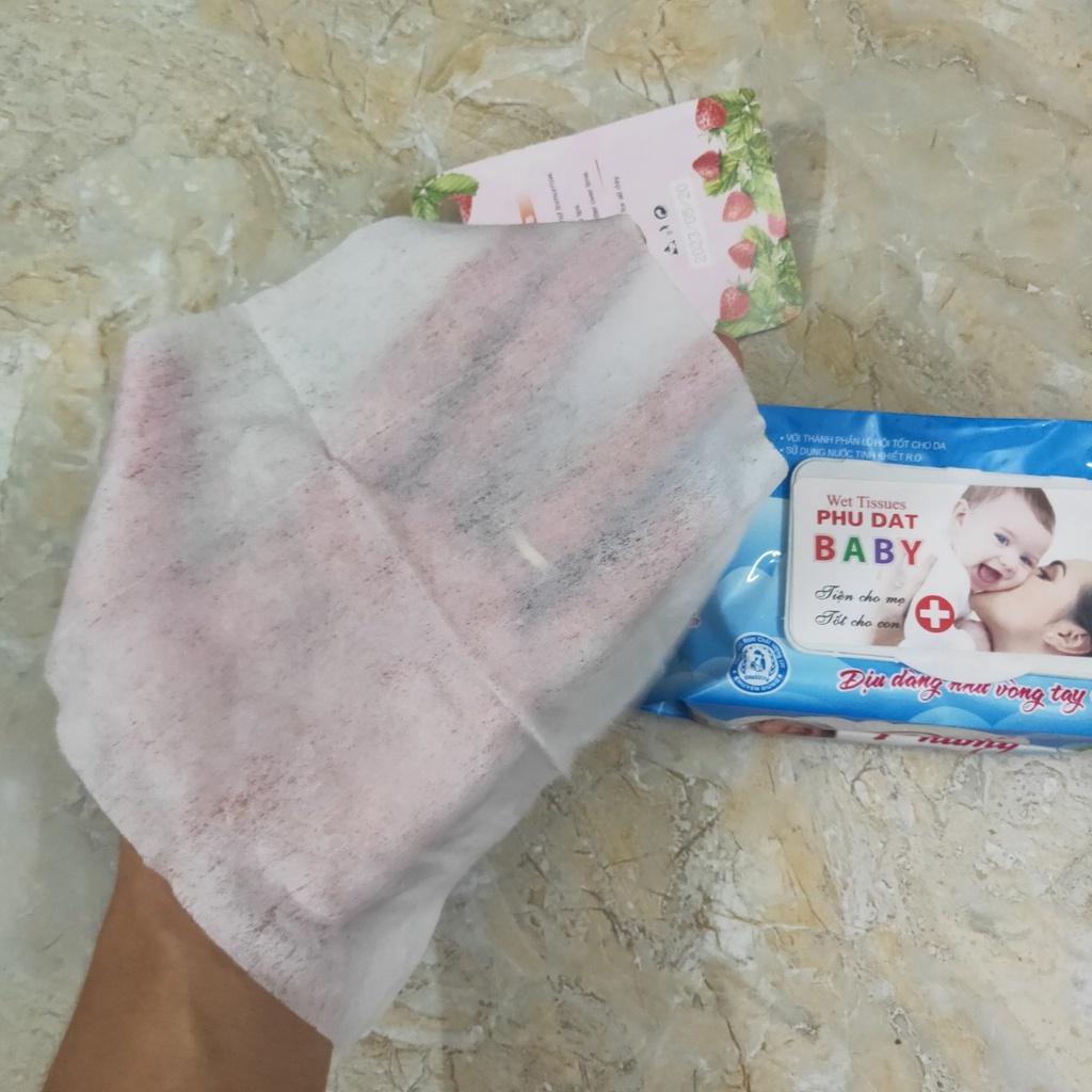Khăn giấy ướt cho em bé loại mịn dai cùng tinh chất Lô Hội giữ ẩm cho da với  100 đến 120 tờ