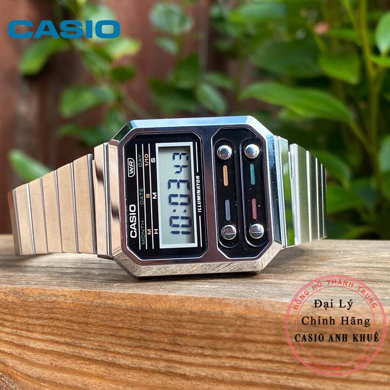 Đồng hồ dây kim loại Casio Standard chính hãng Anh Khuê A100WE-1ADF