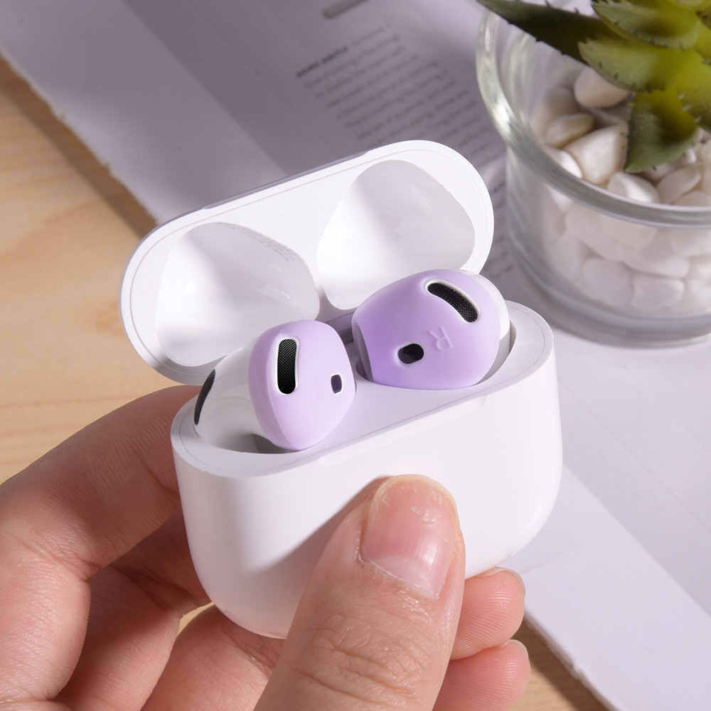 Cặp vỏ bọc nút tai nghe bằng silicon mềm chống trượt cho Airpods 4 - Hàng Chính Hãng
