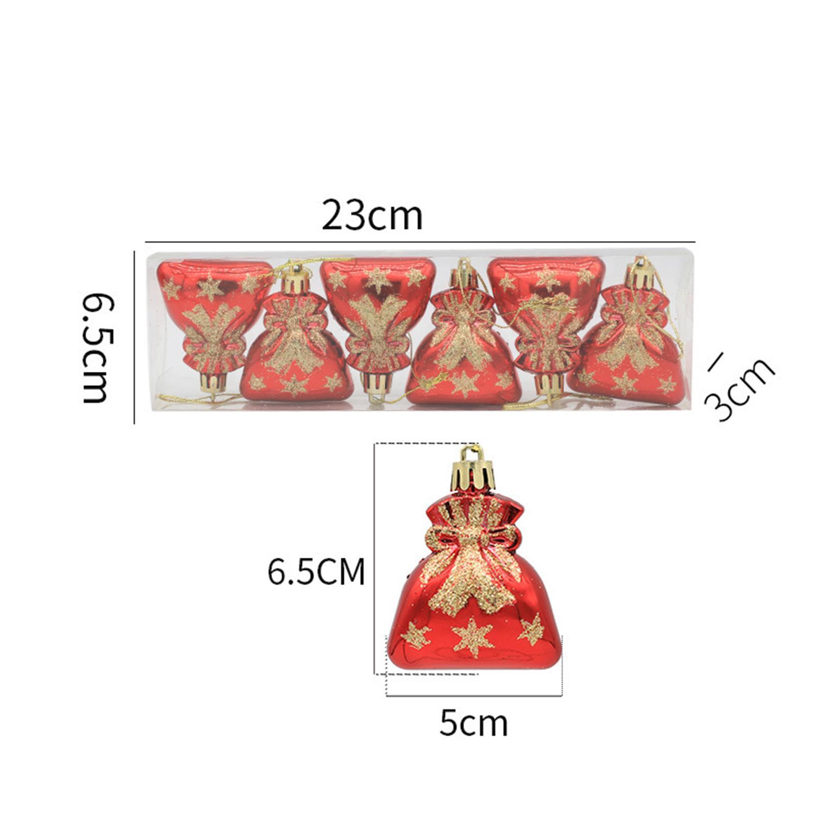6 Pieces Wrapping Bags Decorative Drawstring Bags for Christmas