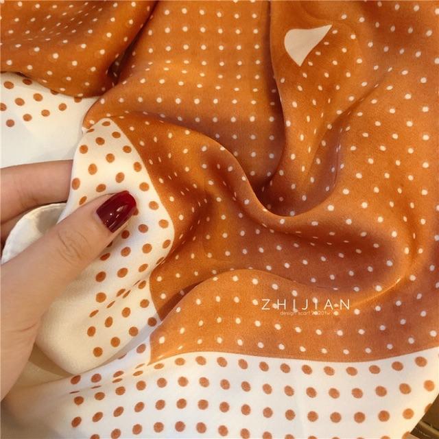 Khăn choàng cổ thanh lịch lụa size 90x90cm đa năng quấn áo yếm Khăn turban - Maben
