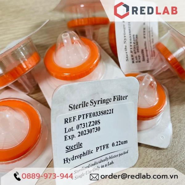 Đầu lọc Syringe PTFE 33mm tiệt trùng Finetech PTFE033S022I - Combo 5 Combo 10