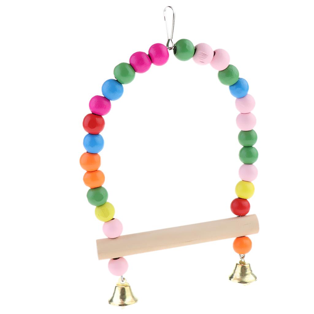 Bird Parrot Cockatiel Hanging Climbing Swing Rings Standing Frame Cage Toy