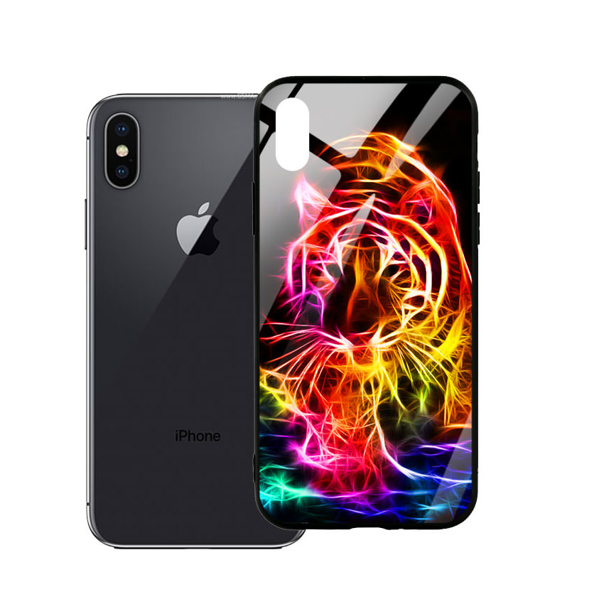 Ốp lưng kính cường lực cho điện thoại Iphone X / Xs - Tiger