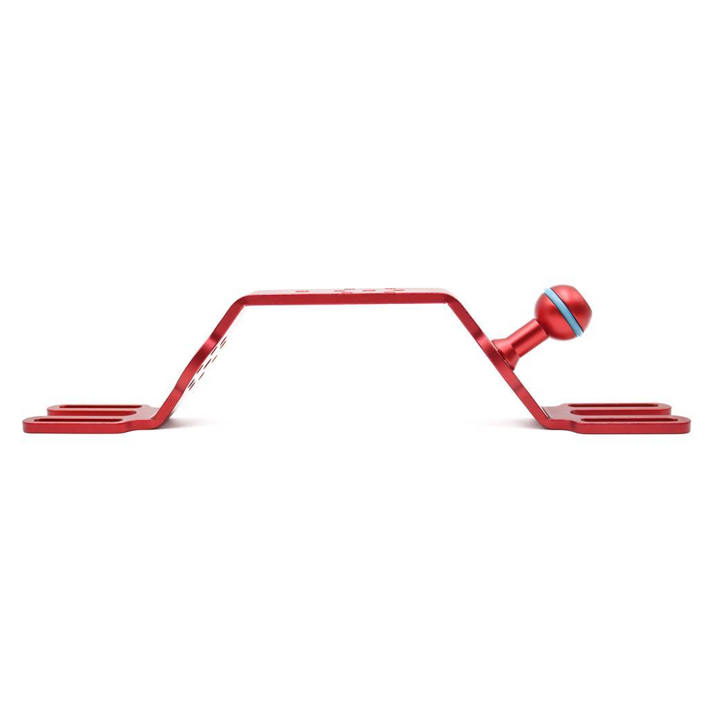 Aluminum Alloy CNC DSLR Camera Handle Grip Stabilizer Hand Grip Mount with Ball Head - Red