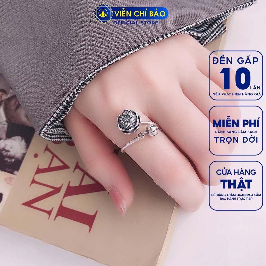 Nhẫn bạc nữ Đài Sen Liên Hoa chất liệu bạc Thái S925 trẻ trung nữ tính thương hiệu Viễn Chí Bảo N000013