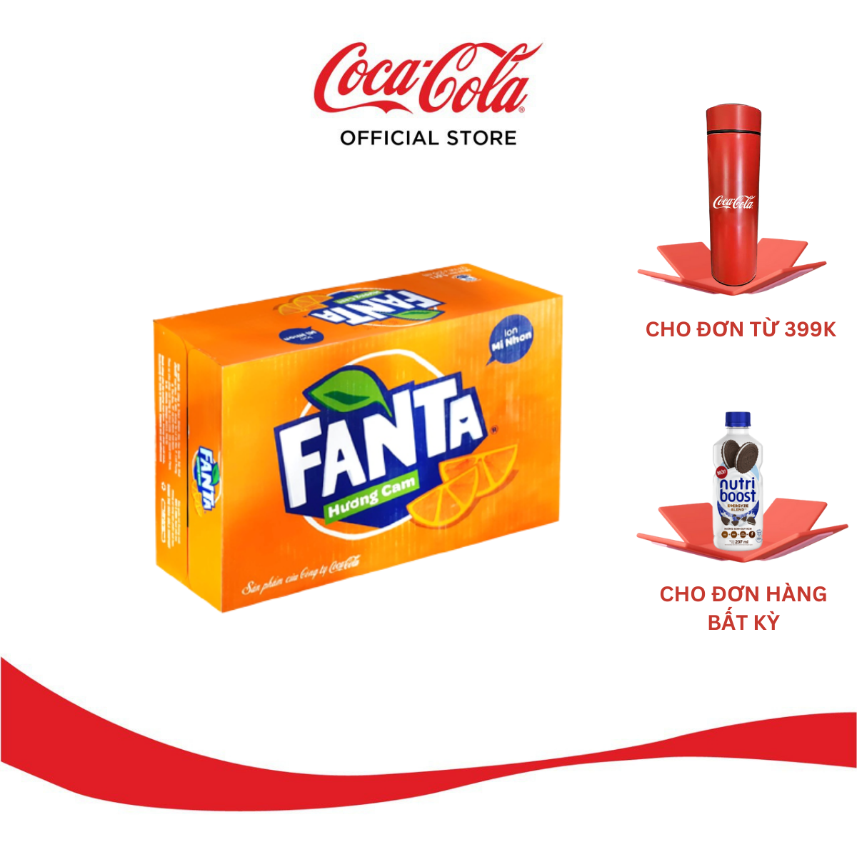 Thùng 24 Lon Nước Ngọt Có Gas Fanta Vị Cam 235ml/Lon Sale 4.4 Coca-Cola Official Store