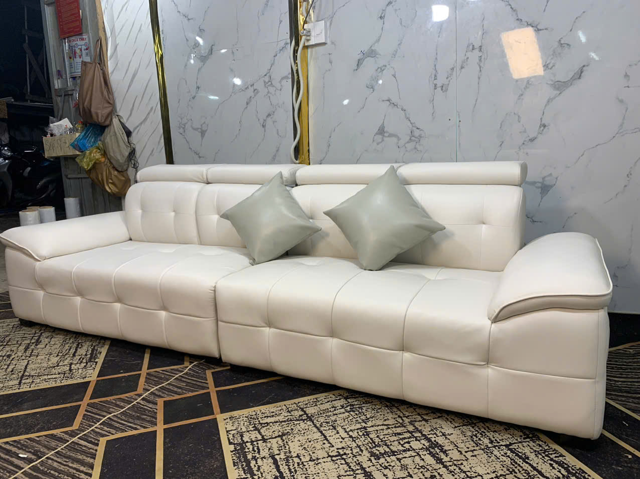 Sofa băng múi đầu bật Tundo 2m2 tặng 2 gối