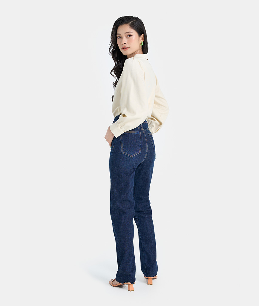 Quần Jeans Nữ Thời Trang HNOSS Ống Đứng HNQDA020