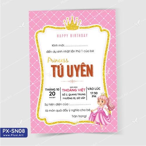 Thiệp thôi nôi – sinh nhật theo yêu cầu Pluxi