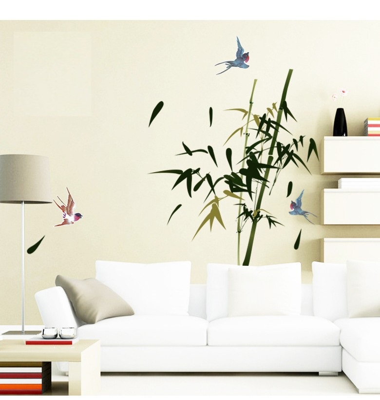 Decal trang trí tết phong cảnh mùa xuân hoa nở