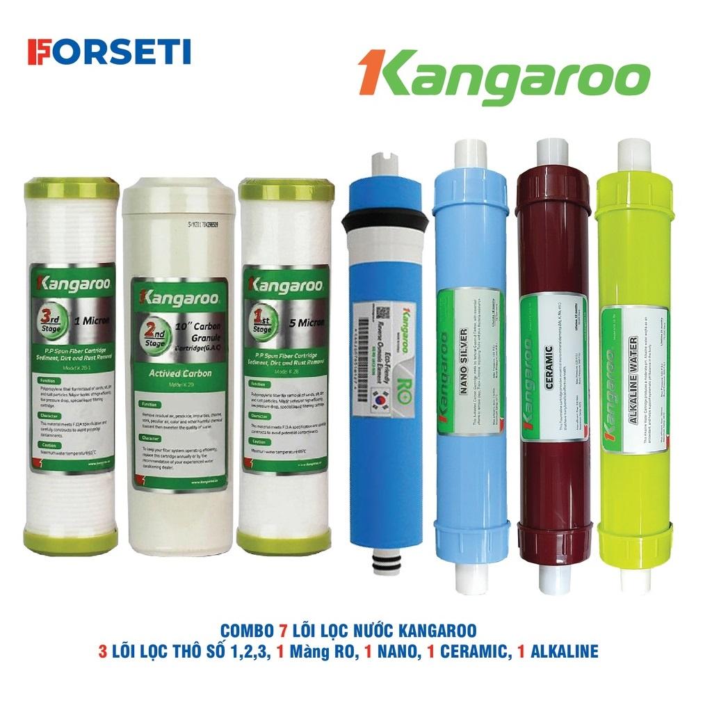 Combo 7 lõi lọc nước Kangaroo hàng chính hãng dùng cho máy lọc nước Kangaroo KG104A KV ( không có đèn UV)