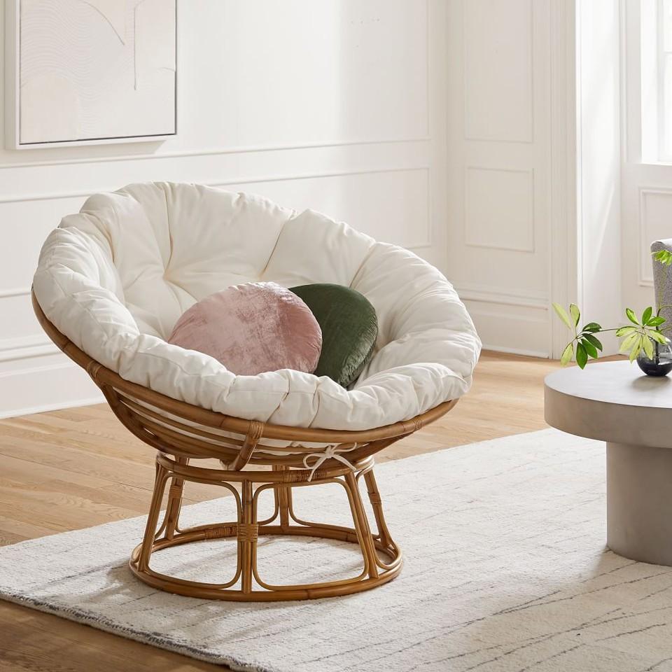 Ghế mây PAPASAN 1 mét 2 thư giãn đọc sách HOME MÂY chất liệu mây 100%