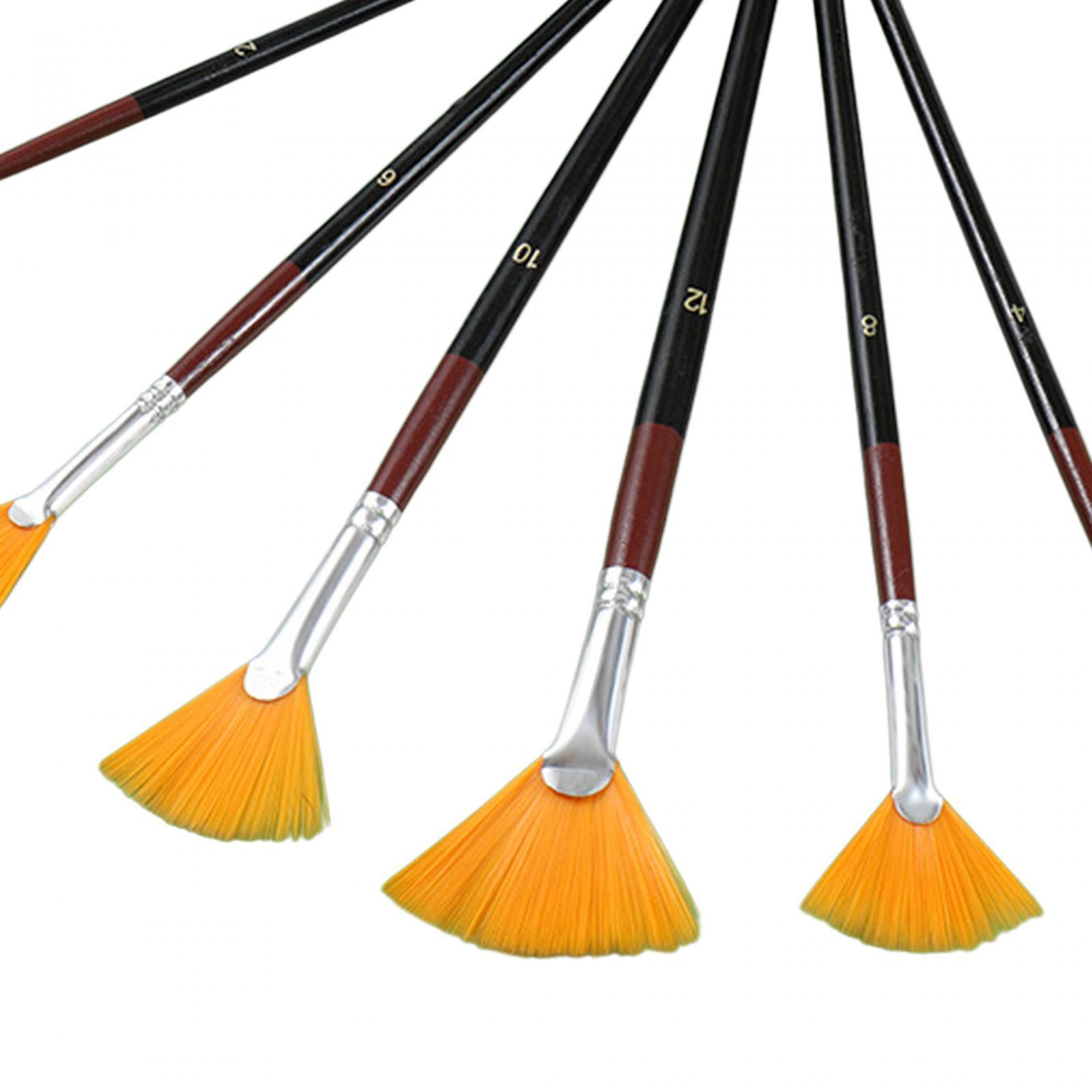 6Pcs Watercolor Paint Brush Pen Set Artists Paint Brush Set for Oil Water