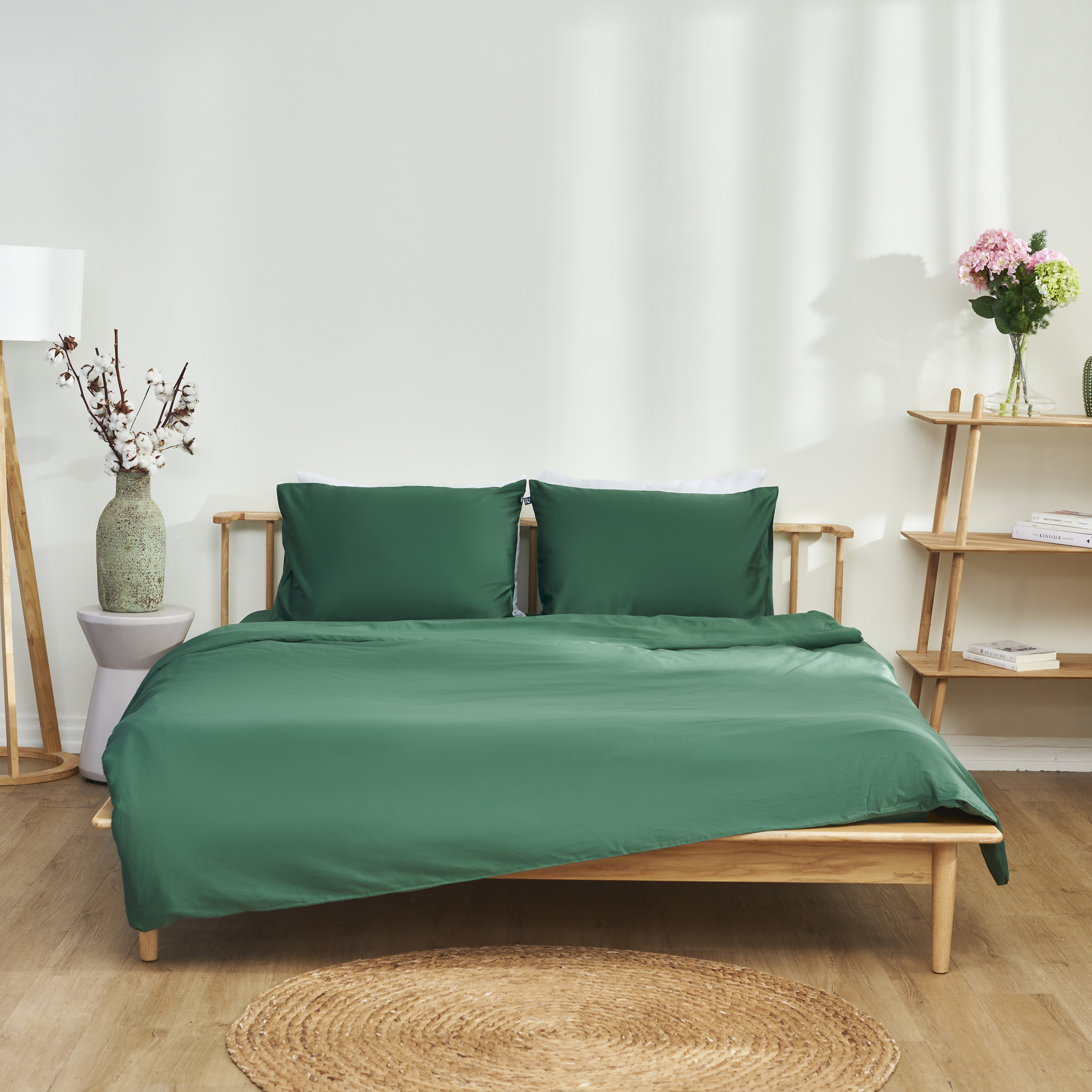Bộ 2 Vỏ Gối Nằm Cotten Sateen Ru9 100% từ thiên nhiên - Kích thước 50 x 70cm - 7 Màu Sắc