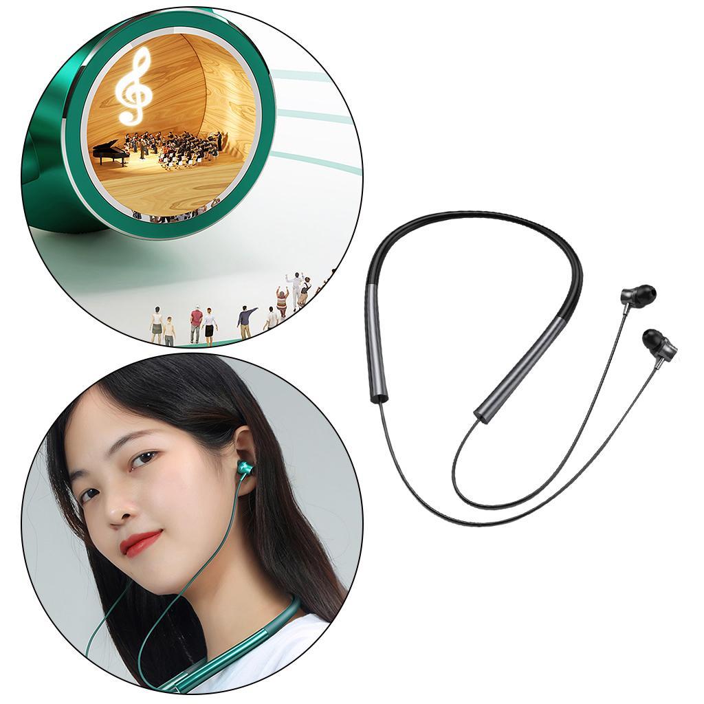 Bluetooth Headset Headphones Neckband Earbuds with Mic Green