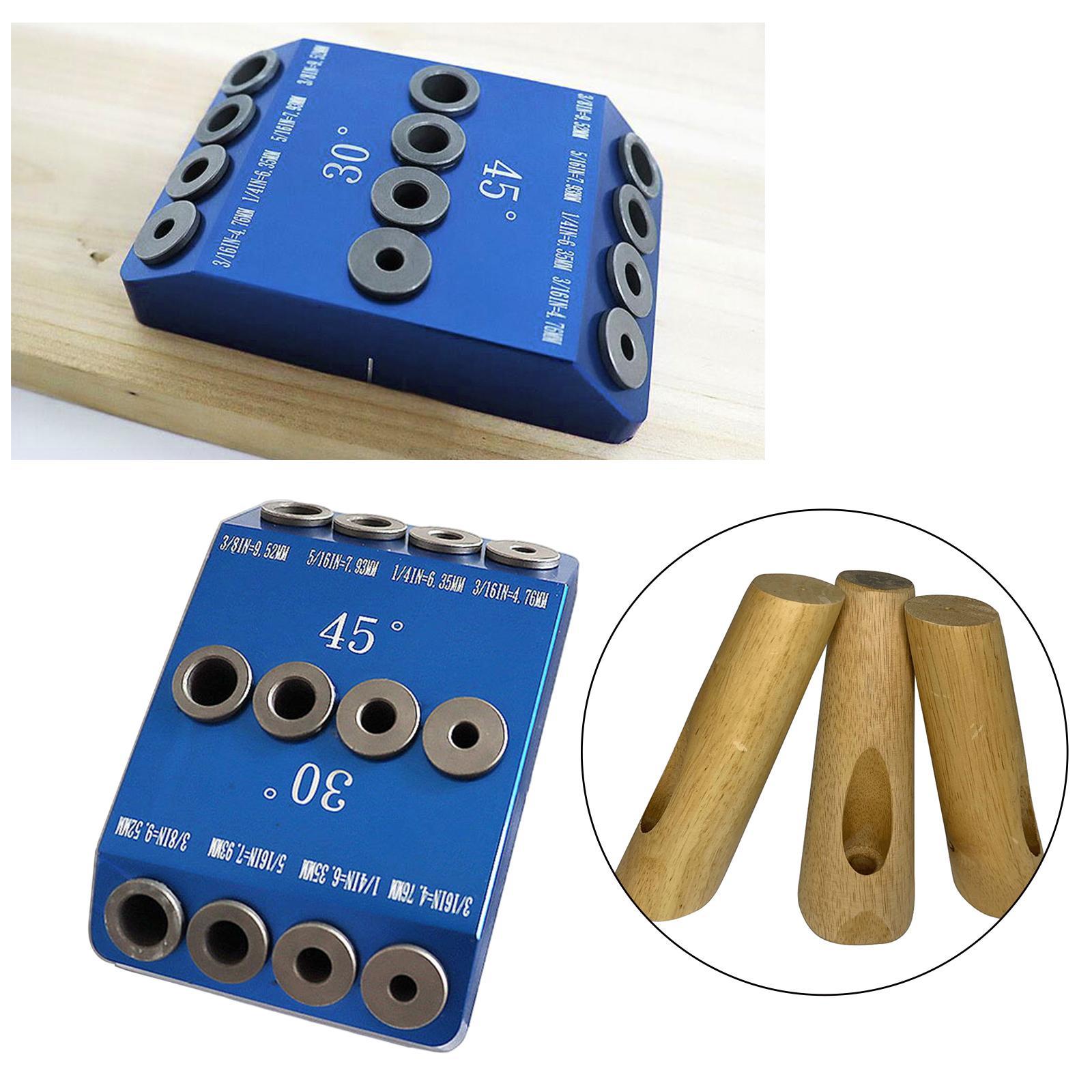 30/45/90 Degree Angle Oblique Pocket Hole Jig British Drill Guide Dowel Jig Kit Wood Drill Locator for Wood Jointing
