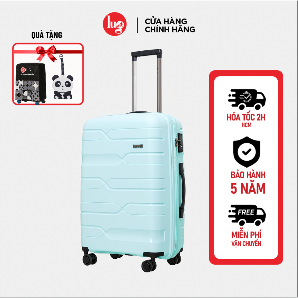 Vali Kéo LUG Lusetti Nolan S20S24S28 LS802 Nhựa PP Chống Bể vỡ, Hạn Chế Trầy Xước, Khóa Số TSA Bảo Mật Cao – Mint Green – 24 inch