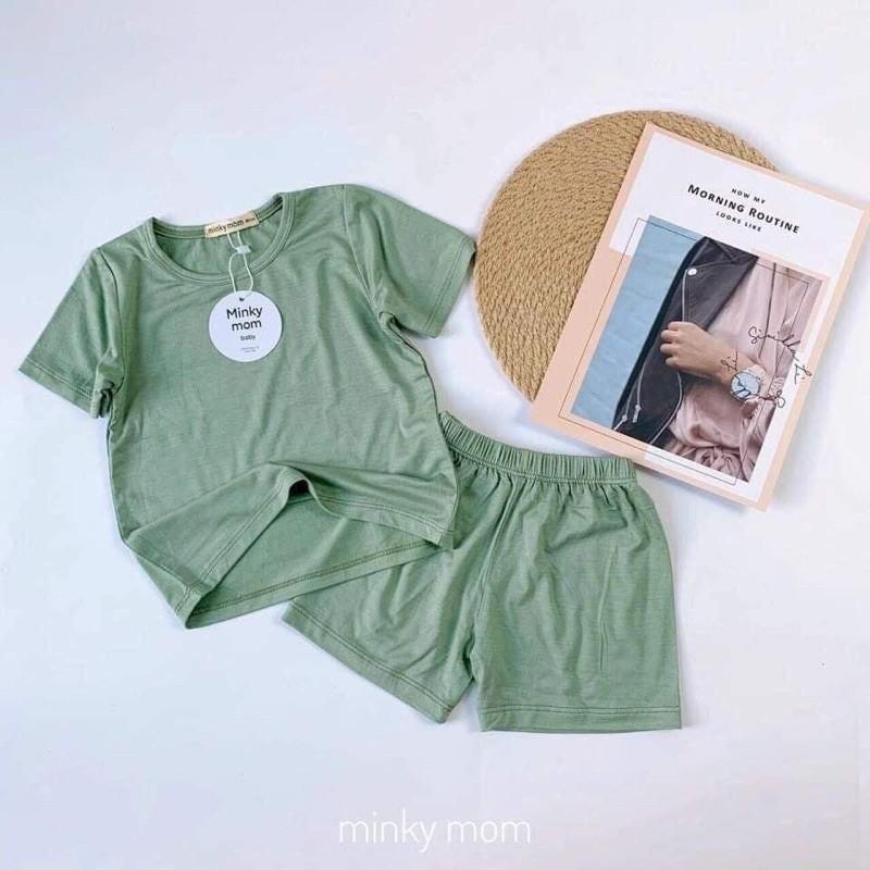 Bộ cộc tay MinKy Mom cotton lạnh mềm mịn cho bé