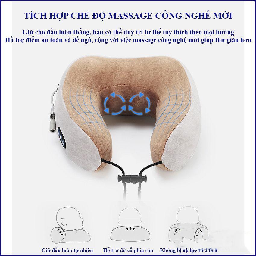 Gối massage cổ chữ U cao cấp - Gối massage cổ vai gáy chữ U