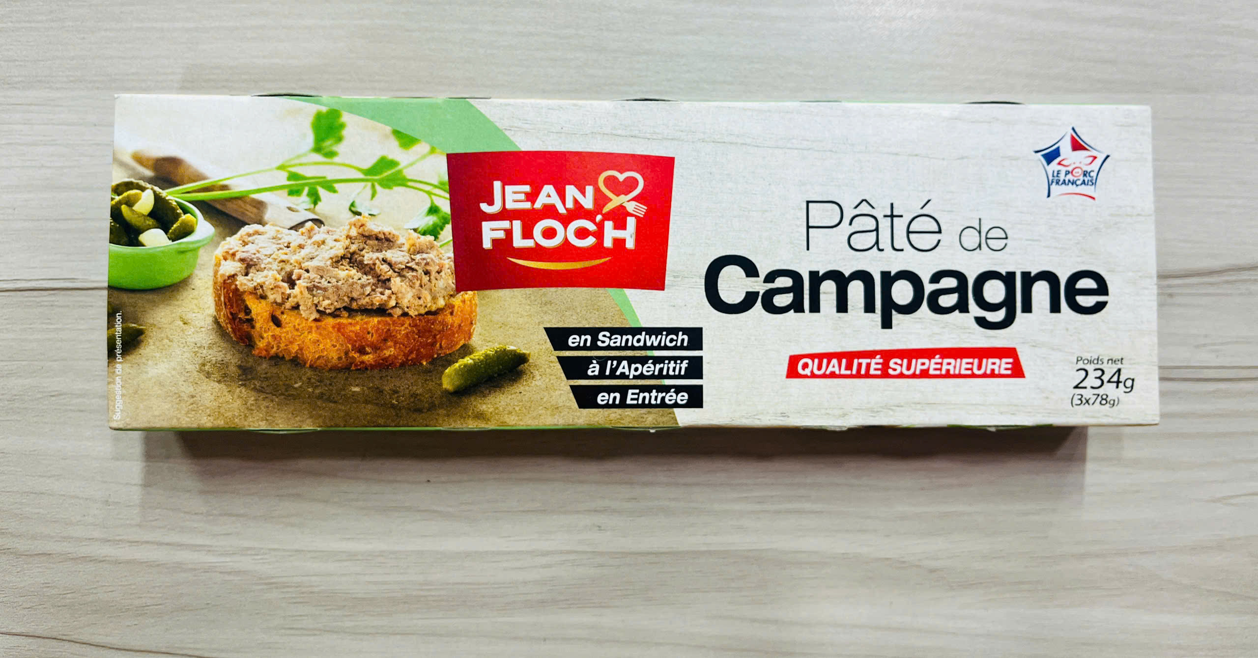Lốc 3 hộp Pate thịt heo Jean Floch 234g ( 78gx3) - Campagne
