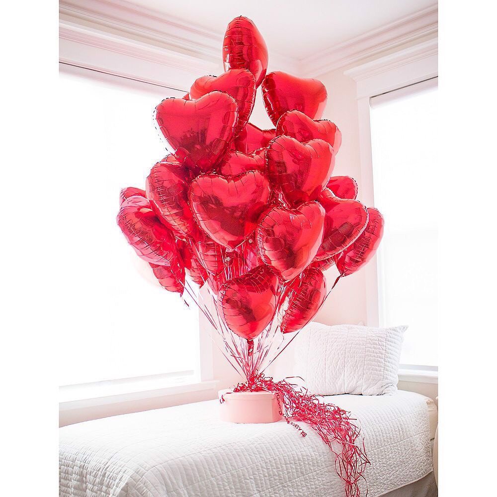 10 bóng trái tim đỏ trang trí Valentine combo set heart balloon vltm49