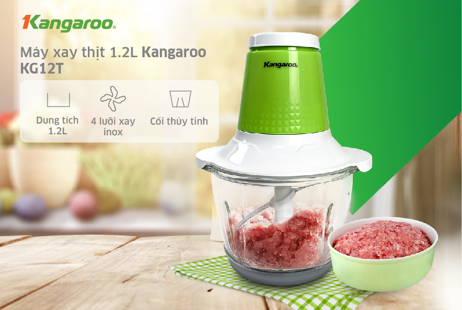 Máy xay thịt Kangaroo KG12T (1.2 Lít) - Hàng chính hãng 