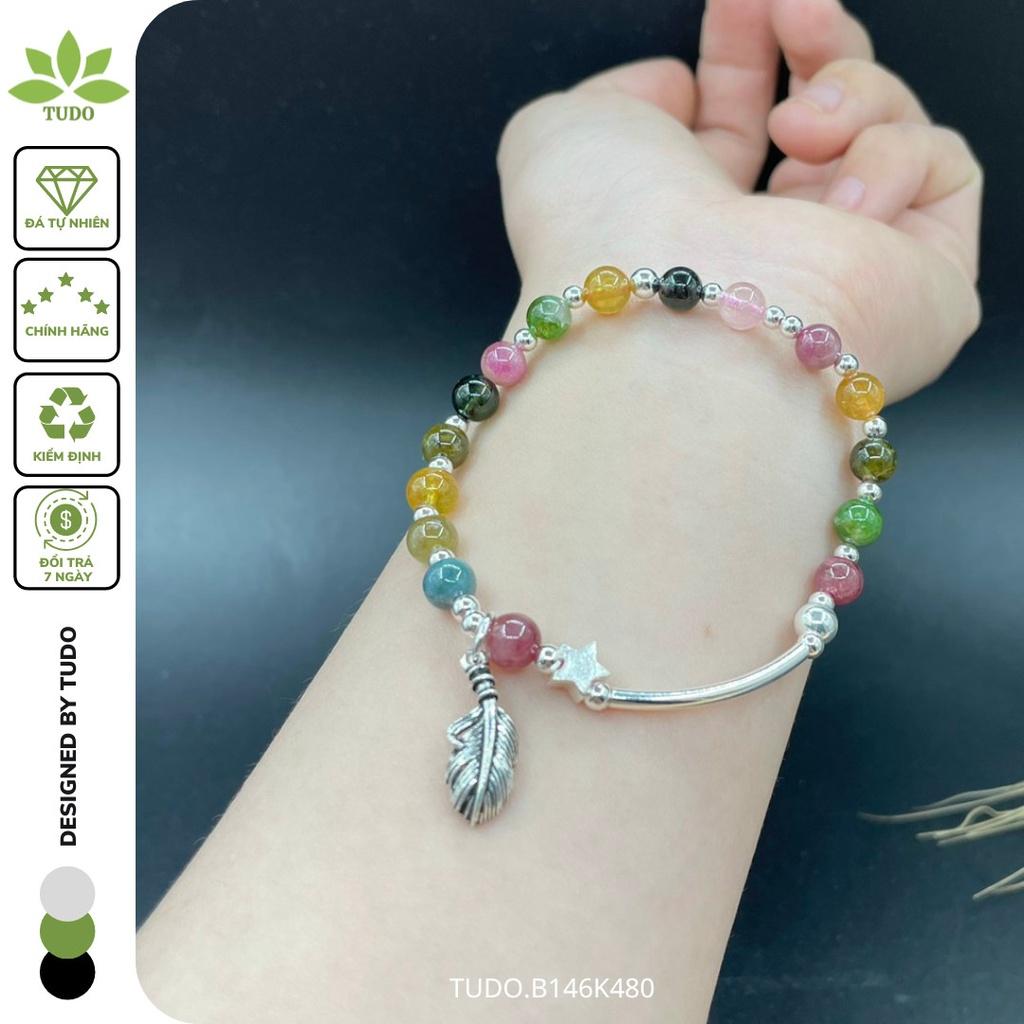 Vòng Tay Nữ Đẹp - Vòng Phong Thủy Đa Mệnh TUDO B146K480 VCBTAUL Charm Bạc Lông Công