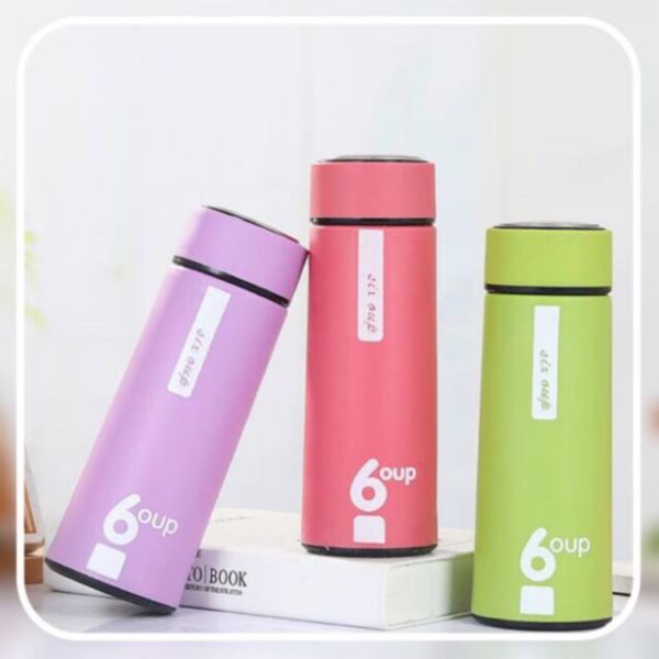 Bình Đựng Nước Giữ Nhiệt Lõi Thủy Tinh Chống Nóng 6 Oup Siêu Bền Đẹp 450ml -Tím