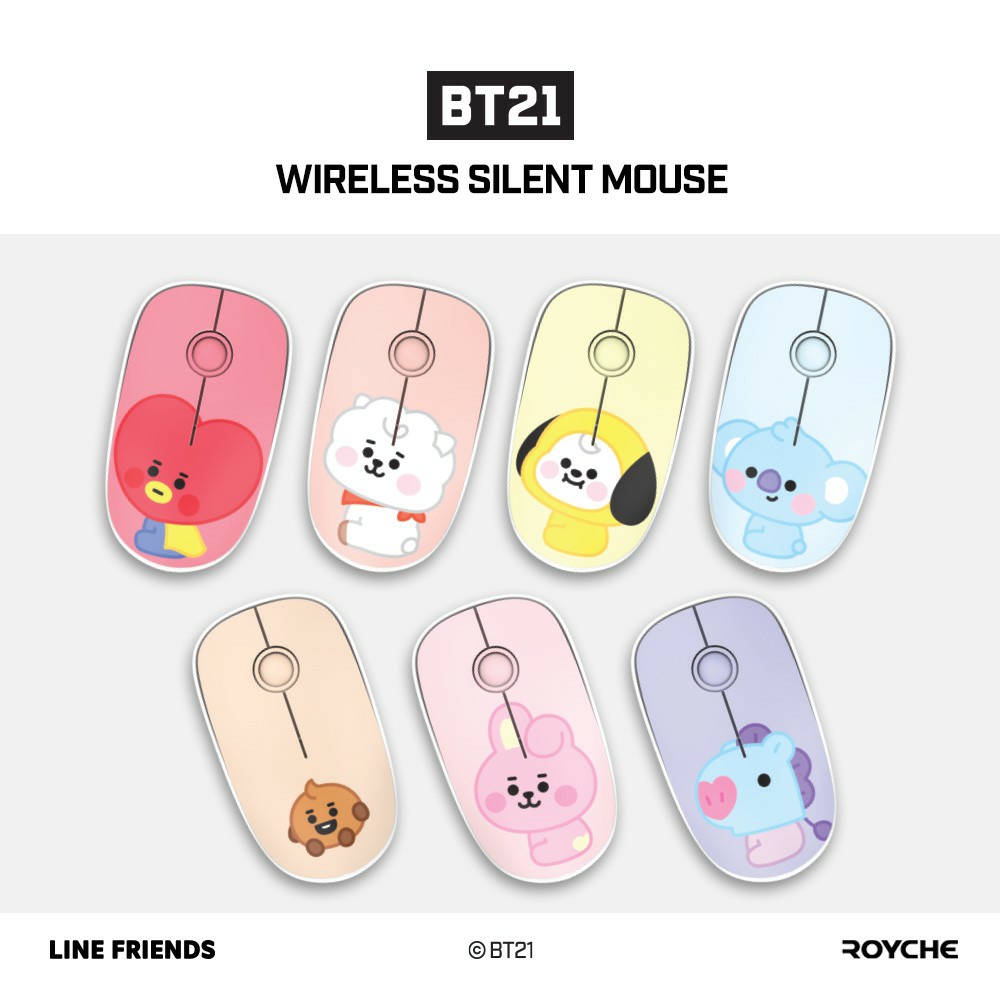 CHUỘT MÁY TÍNH KHÔNG DÂY CHỐNG ỒN BT21 BABY BEENS MOUSE