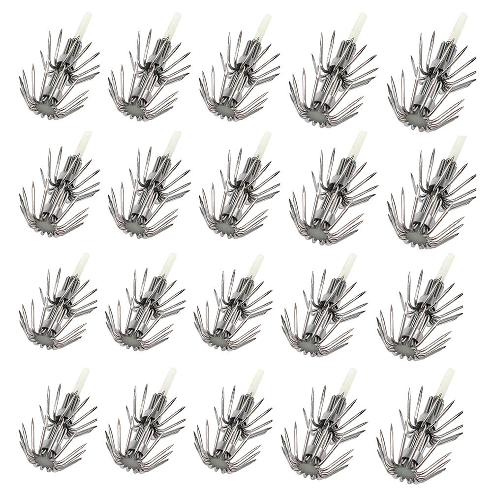20 chiếc móc câu mực bằng thép không gỉ