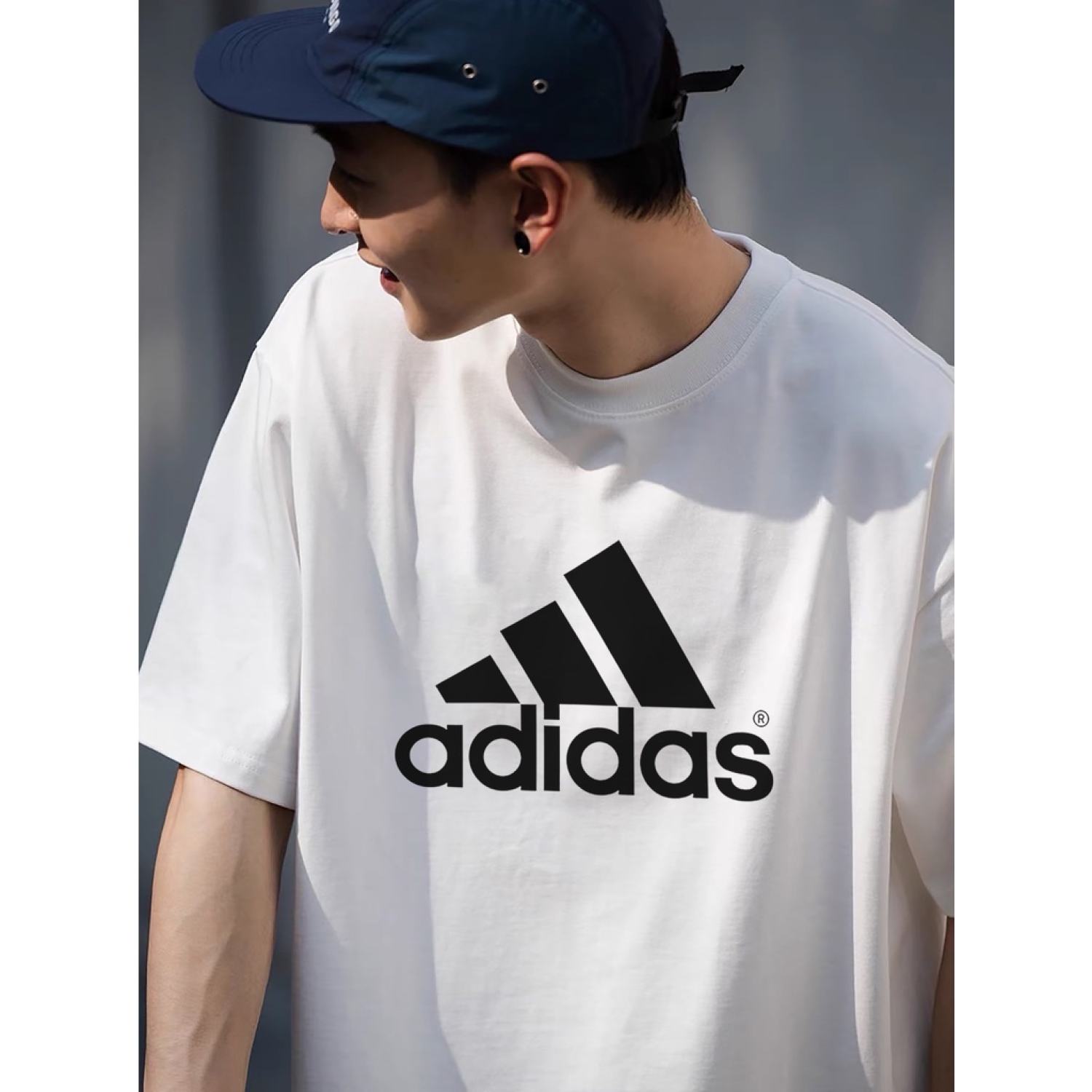 Bộ Quần Áo Nam Nữ Unisex In Hình ADIDASr Cổ Tròn Tay Lỡ Phong Cách Trẻ Trung Cá Tính Năng Động