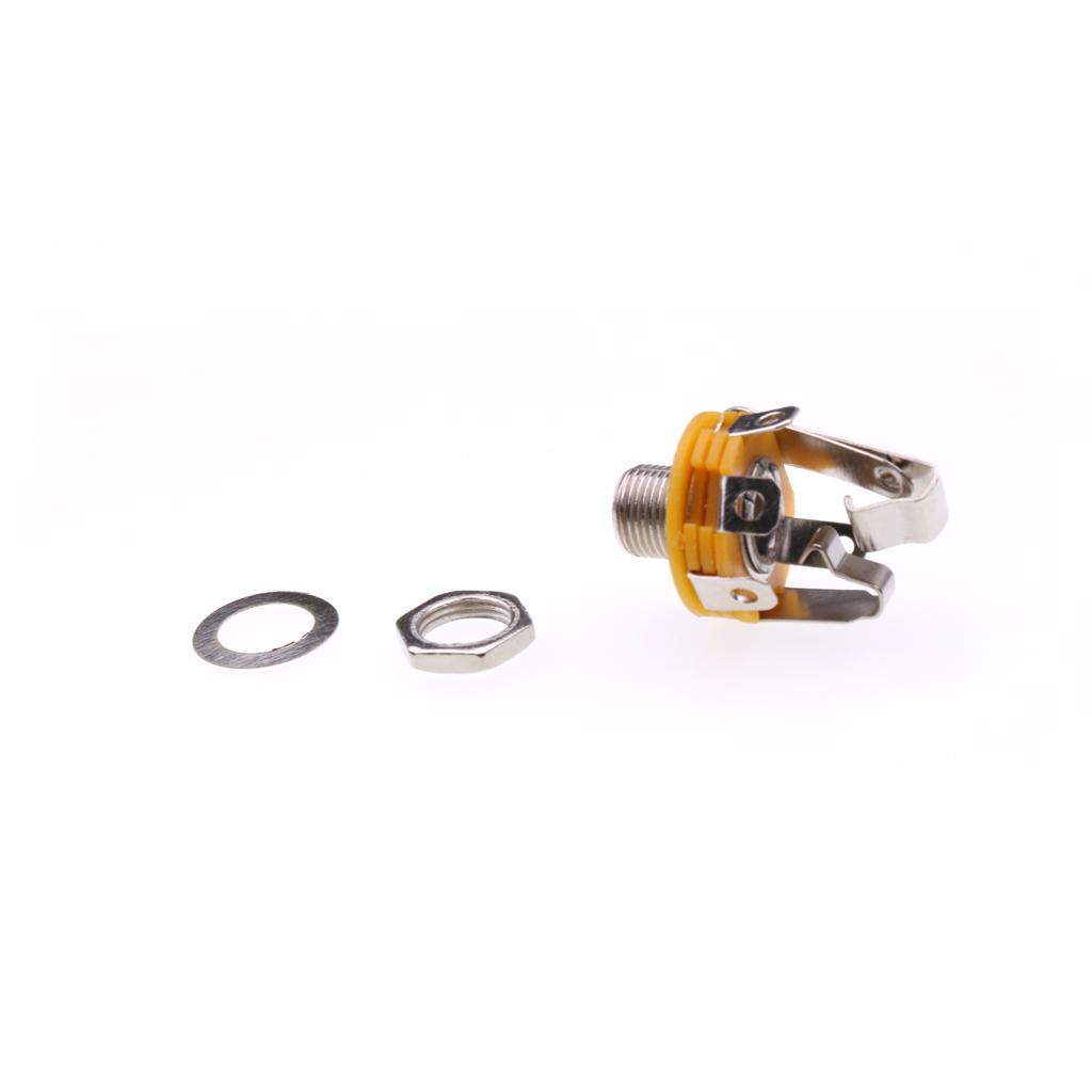 5 Pieces Guitar Stereo Socket 6.35mm Electric Guitar Stereo Socket