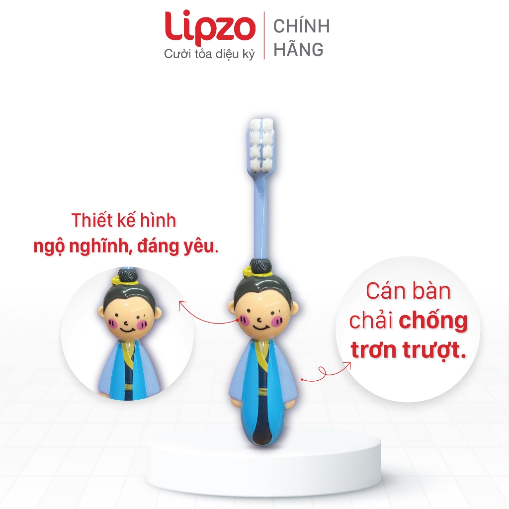 Bàn Chải Đánh Răng Trẻ Em LIPZO Kids S3 Chỉ Tơ Nha Khoa Mềm Mại Làm Sạch Bảo Vệ Nướu Êm Dịu Cho Bé Từ 2 Tuổi