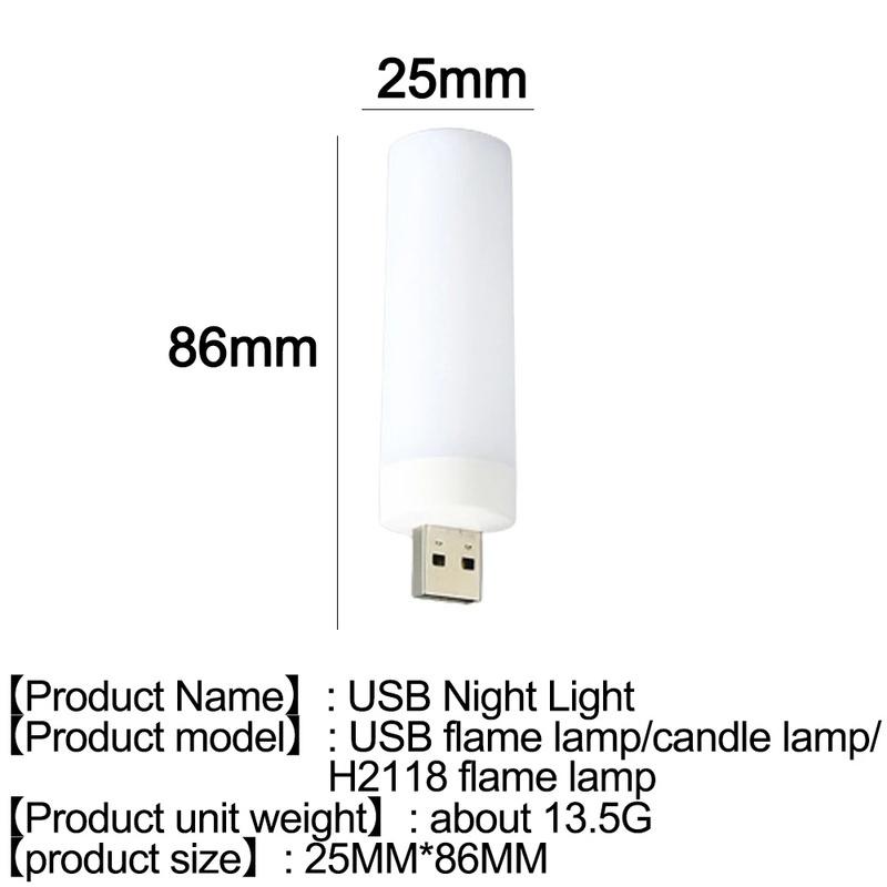 Đèn LED USB Mini Hình Ngọn Lửa Di Động Ánh Sáng Ban Đêm Đa Ứng Dụng